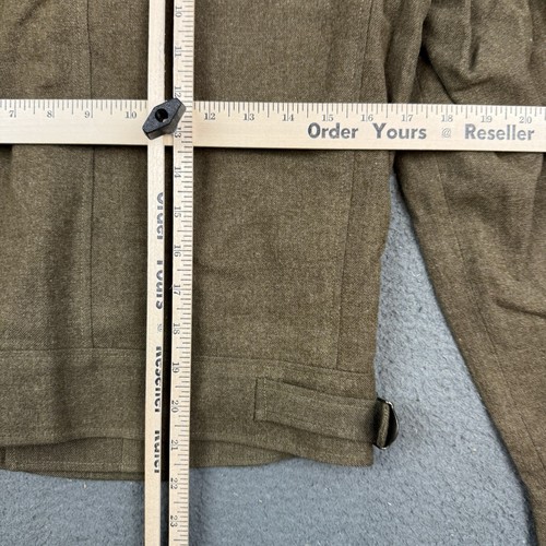Vintage Franklin Clothes Inc Jacket Mens 34R Green Brown Wool Army Crop 40s - Picture 12 of 12