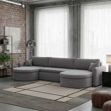 VERONA U-Shaped Corner Sofa Bed with Storage Container 15 Variants