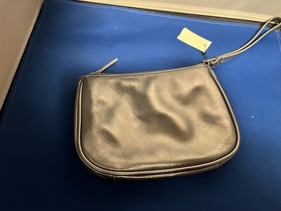 Talbots Silver Metallic Leather Handbag NWT Purse with Shoulder Strap