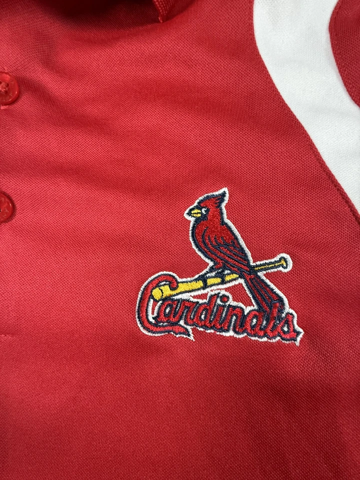 St Louis Cardinals Polo Shirt Mens Large Red Short Sleeve Embroidered Logo MLB - Image 2 of 4