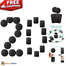 20-Pack Magnetic Mount Metal Plates - 10 Round  10 Rectangle, Easy Adhesive