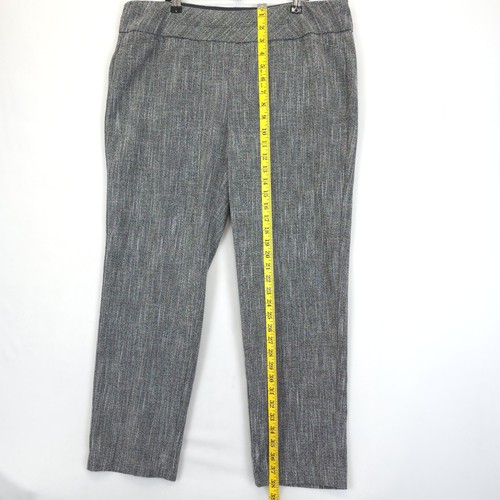 Investments Trousers Pants Straight Pull On Women 14S Twill Black White Office - Picture 3 of 11