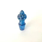 Vintage Fenton Iridescent Blue Carnival Glass Perfume Bottle Stopper New w/ Tag
