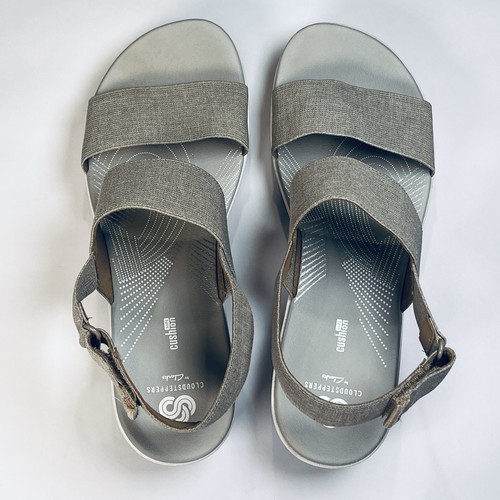 Sandalias Clarks Cloud Steppers Arla Jacory para mujer 9,5 gris plata correa con correa - Imagen 7 de 14