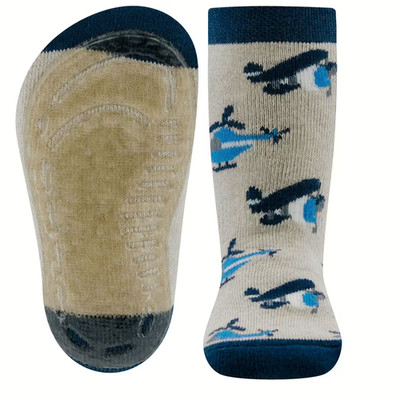 221272 ewers Stoppersocken Socken Hubschrauber blau beige SoftStep NEU Gr. 31/34