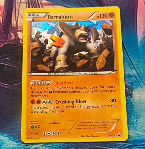Nintendo Pokemon TCG Terrakion BW71 Promo CRACKED ICE