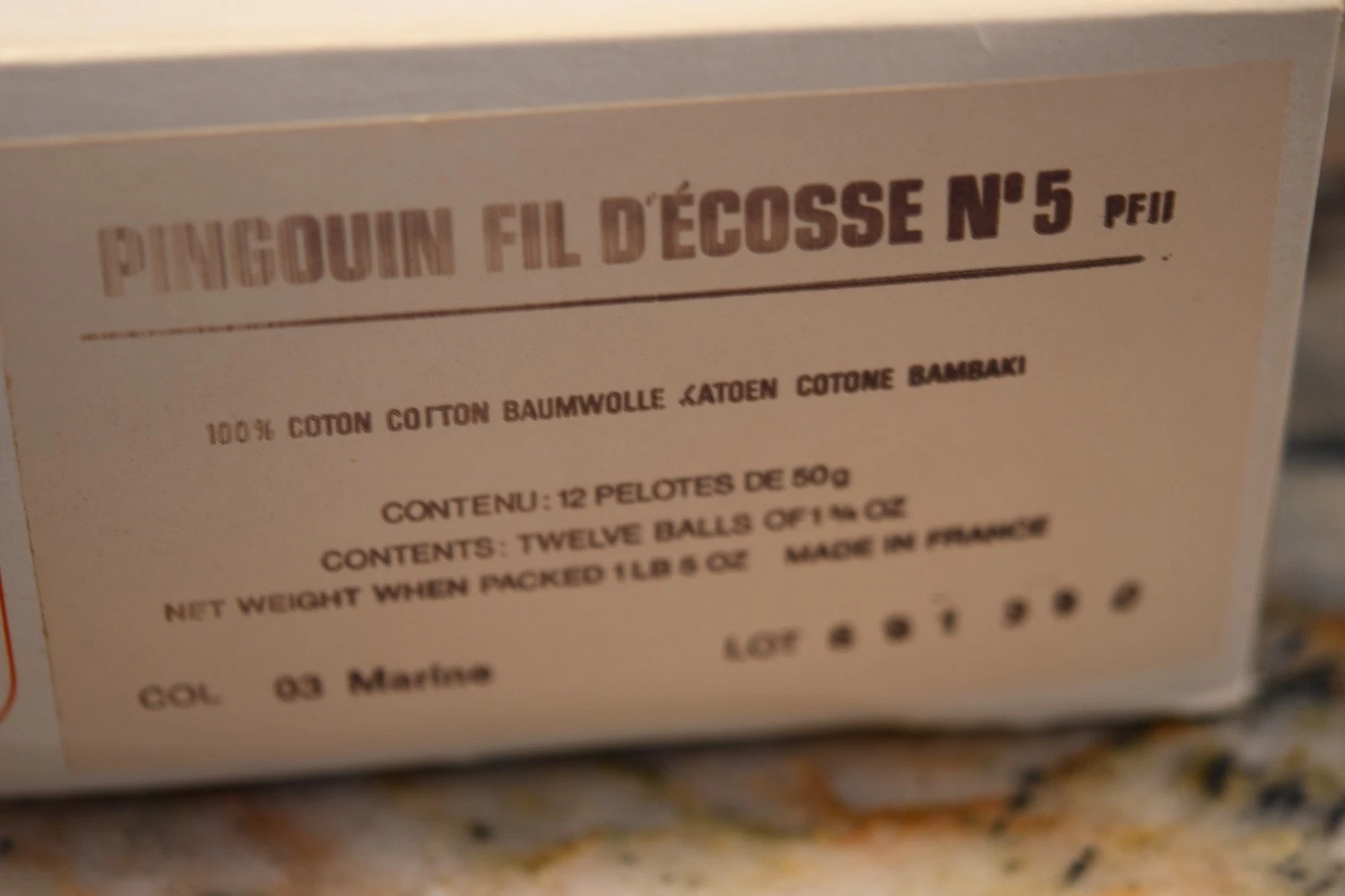 Pingouin Fil D'ecosse No. 5, Two Boxes/12-Marine & 12-Sevres, Made in France - product detail image 13