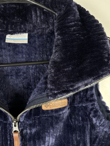 Columbia Women's Fire Side Sherpa Vest Sz SMALL Blue Courdry Style NWT $55 - Picture 3 of 10