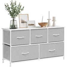 WOLTU Kommode mit 5 Stoff Schubladen Kommodenschrank Sideboard für Wohnzimmer