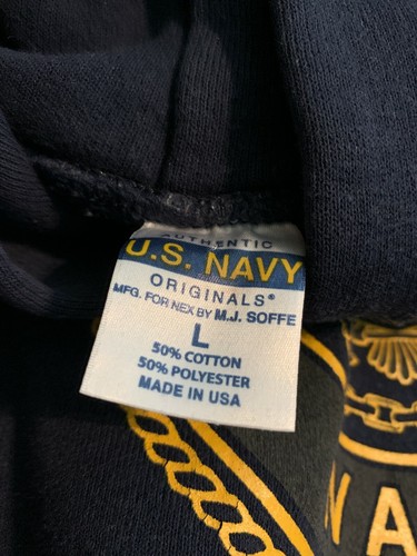 Set of Vintage Navy Sweatpants and Sweatshirt SIZE LARGE MADE IN USA - Picture 9 of 10