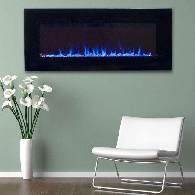 Wall Mounted Led Fire And Ice Electric Fireplace 42 In 2 Heating