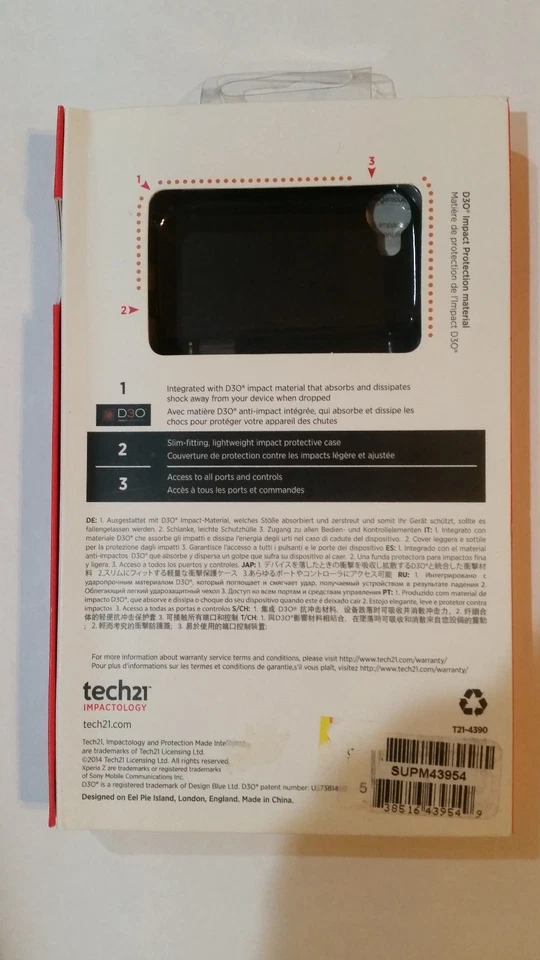 FUNDA DE TELÉFONO TÁCTICA CLÁSICA TECH 21 D30 PARA SONY XPERIA Z3 NEGRA  Foto 4 de 4
