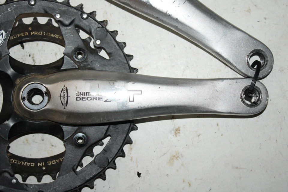 Juego de bielas Shimano Deore XT 180 mm BCD104 44/34t Octalink Hallowtech envío a EE. UU. Foto 2 de 4