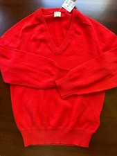New 2013 J Crew Crewcuts Boys V-Neck Sweater Red Cotton Cashmere Long Sleeve 4  5