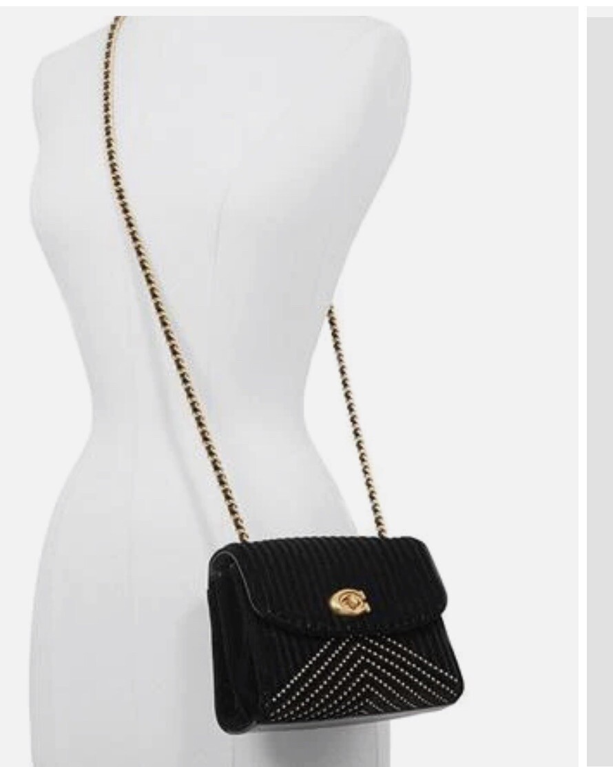 Coach Velvet Quilting With Rivets Parker 18 Shoulder Bag $378