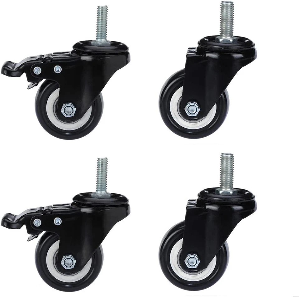 4 Stk Möbel Lenkrollen Transportrollen - Tischrollen 2x mit und 2x ohne Bremse - Bild 3 von 4