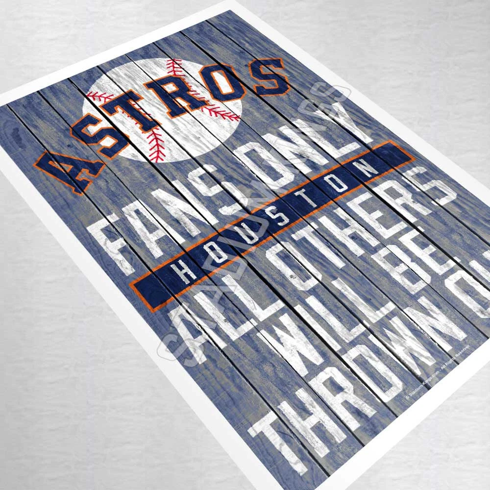 Houston Astros Team Fans Only Fan Cave Sign Wall Art Print