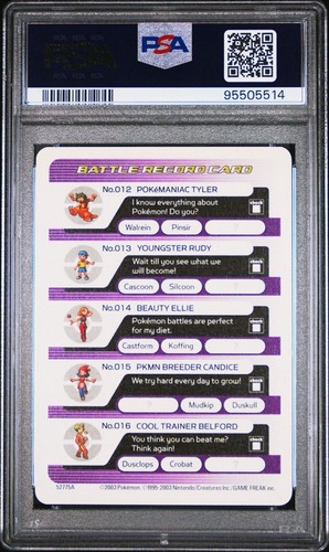 PSA 10 GEM MINT Battle Record Card Seizing Poison Pokémon 2003 E Series 1 POP 3 - Bild 2 von 2