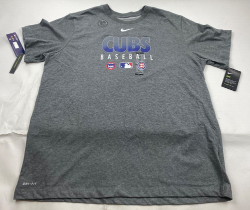 The Nike Tee Mens Dri-Fit Chicago Cubs MLB Short Sleeve T Shirt Size XXL