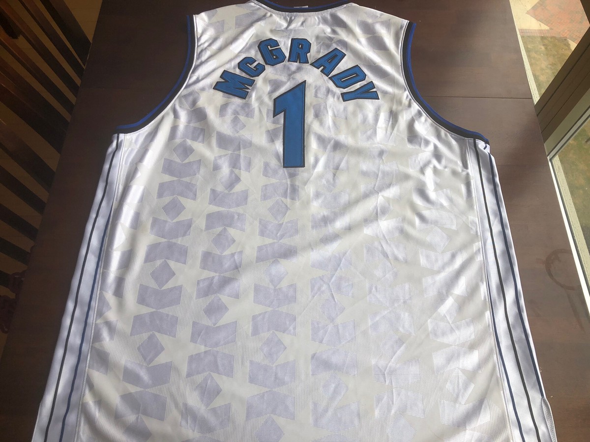 Reebok Authentic Orlando Magic Tracy McGrady # 1 White Star Jersey