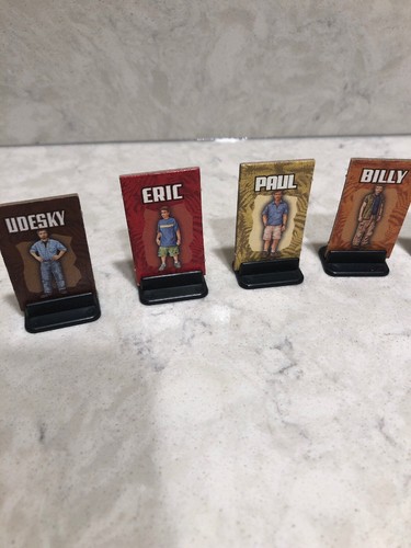 Jurassic Park III Island Survival Game Pieces: All 7 Character Pawns & Stands A1 - Picture 2 of 4