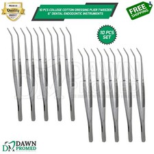 10 Pcs College Cotton Dressing Plier 6" Tweezer Dental Endodontic Instruments