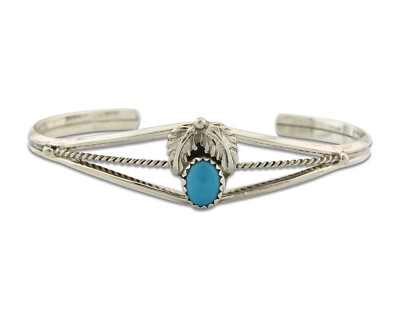 Vintage Navajo Bracelet 925 Silver Blue Turquoise Handmade