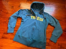 TREW Gear Women’s Medium Teal Blue Heavyweight Full Zip Hooded Sweatshirt Hoodie