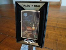 BLACK CAT FULL MOON CANDLE LISA PARKER ZIPPO LIGHTER MINT IN BOX