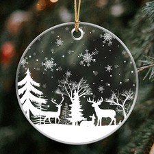 Snowflake Elk Ornaments Christmas Tree Decors, Holiday Xmas Gifts Ornaments