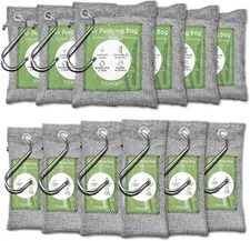 12 Pack Bamboo Air Purifying Bag, Activated Charcoal Bags Odor Absorber