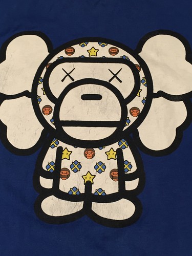 bape x kaws rare t-shirt sz 2xl a bathing ape baby milo