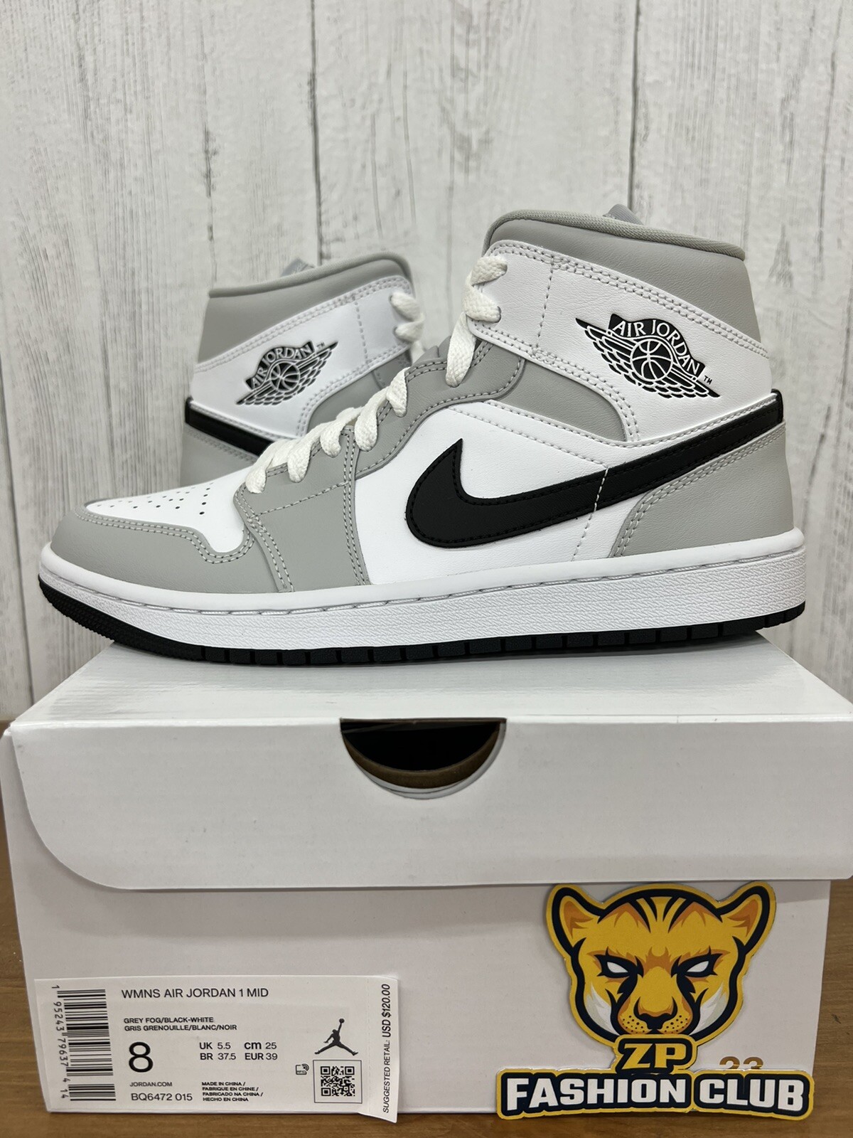Air Jordan 1 Mid Light Smoke Grey Fog BQ6472-015 Women Sizes | eBay