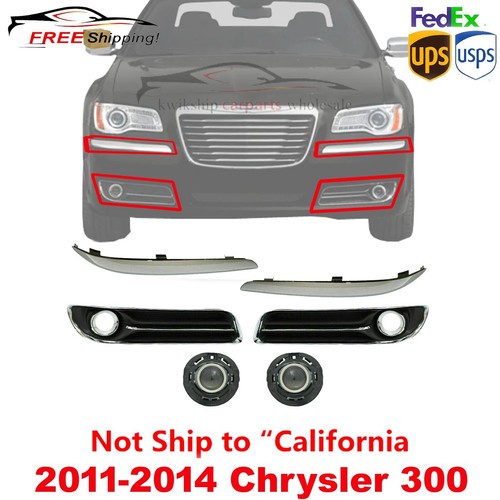 Kit Moulures Chromées Pour Pare-chocs Avant Chrysler 300 (2011-2014) - 2 Pièces
