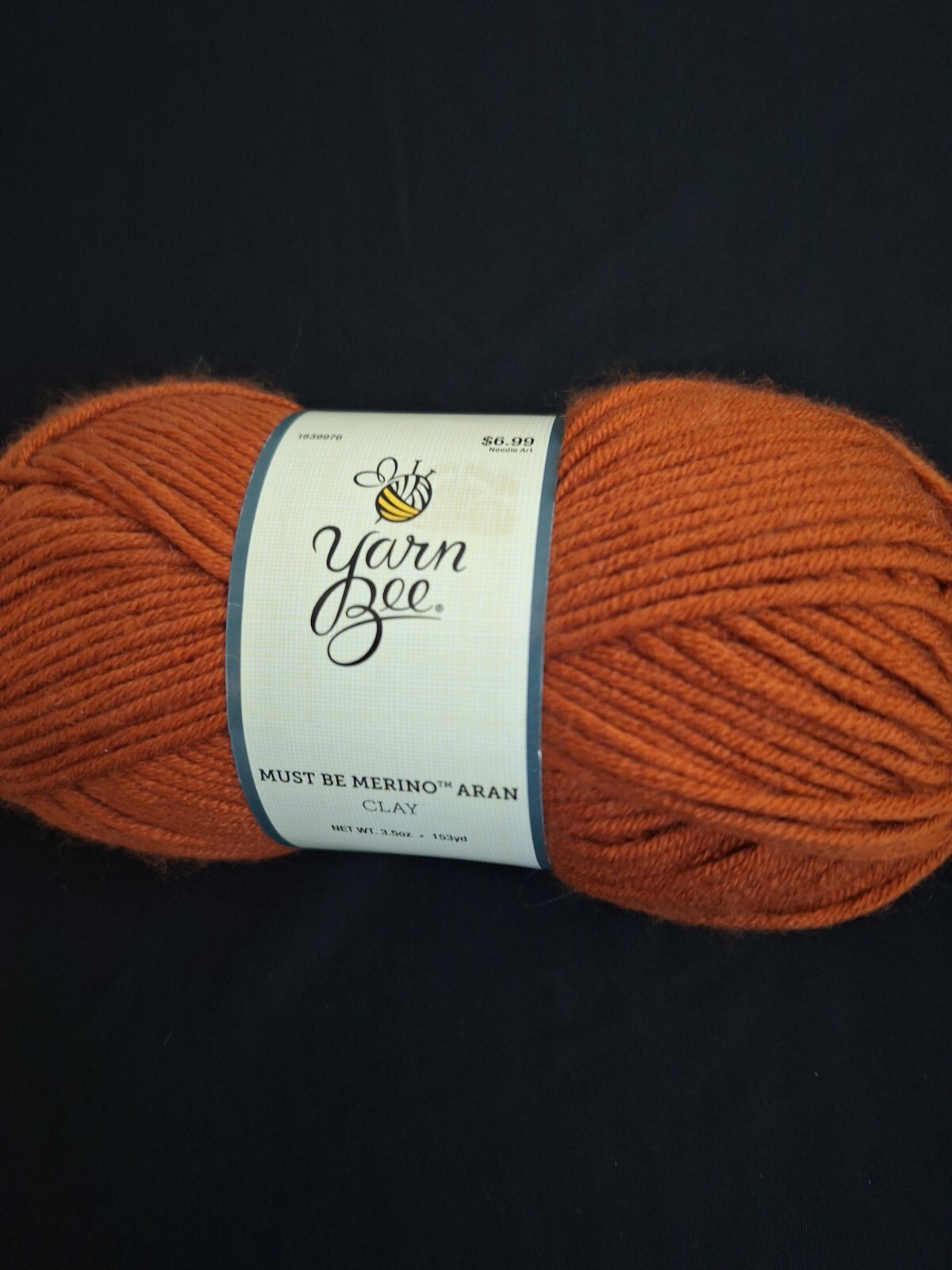 Yarn Bee Must Be Merino Lot of 2 Skeins Clay & Khaki Wool Knitting