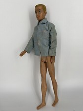 Vintage 1960 Mattel Barbie Ken Doll Blonde Hair Blue Eyes With Long Sleeve Shirt