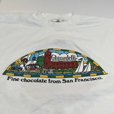 Vintage Ghirardelli Shirt XL Fine Chocolate San Francisco Single Stitch Graphic