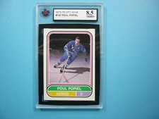 1975/76 O-PEE-CHEE WHA HOCKEY CARD #120 POUL POPIEL KSA 8.5 NM/MINT+ SHARP+ OPC