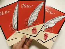 3 Cards Designer Greetings Encouragement Hello Hope Your Day will be Happy
