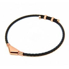 CLAVIS ARES MAGNETIC THERAPY SPORTS GOLF HEALTH NECKLACE BLACK BAND ROSE GOLD