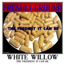 WHITE WILLOW BARK Fresh Ground The Freshest It Can Be 100 V Capsules