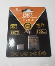 New Amplim 128GB Micro SD Card Plus SD Adapter Memory Card
