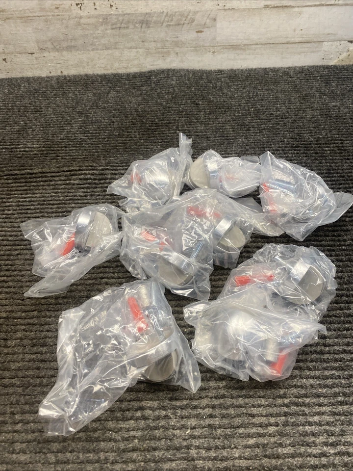 Lote de 9 topes de puerta de montaje en piso de cúpula de baja altura 1442-626 níquel satinado Foto 2 de 4