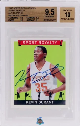 2007 Kevin Durant BGS 9.5 10 U.D. Goudey Sport Royalty Auto #KD