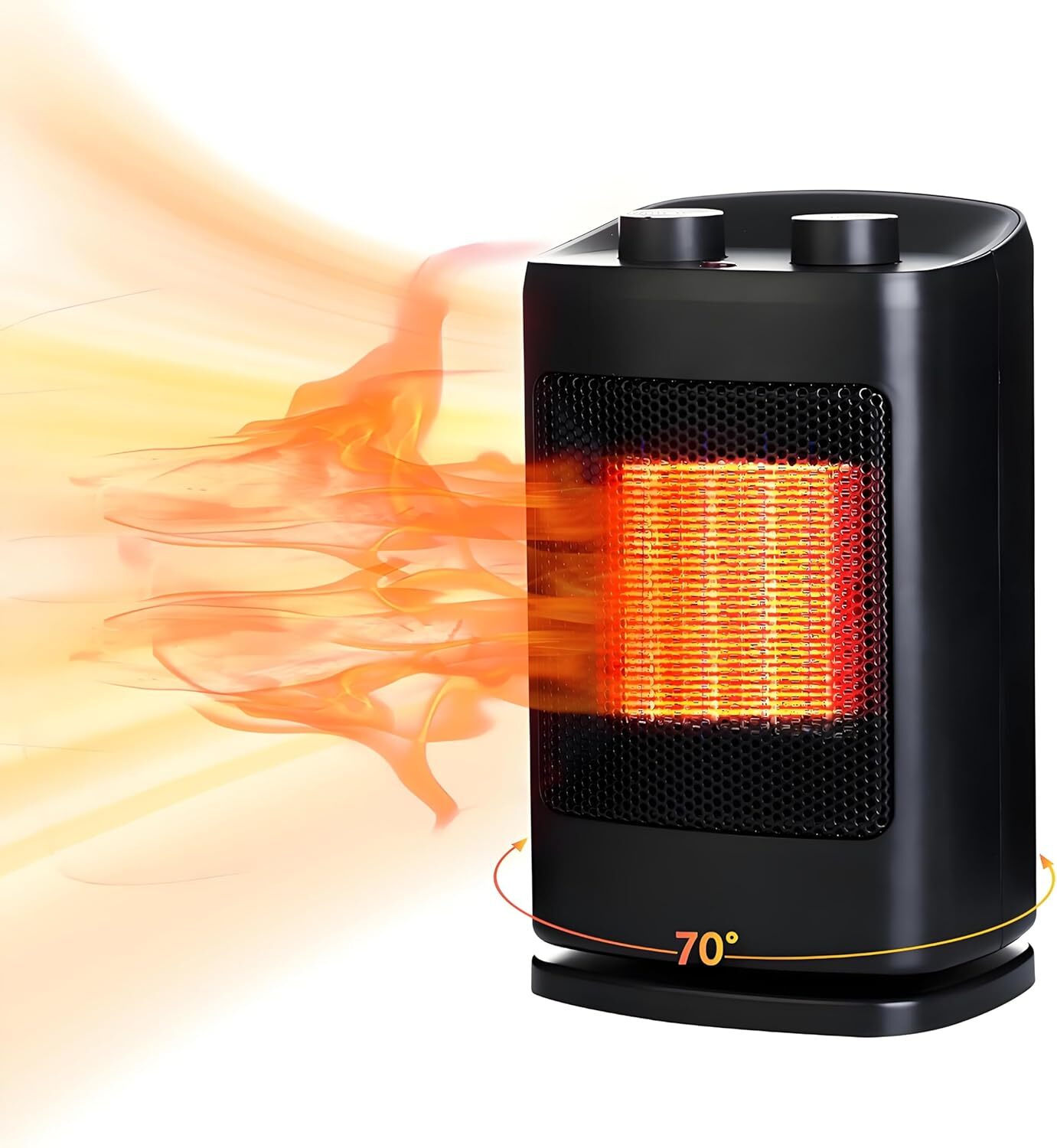 Space Heater Indoor,1500W/750W Portable Heater, PTC Fast Heating Black