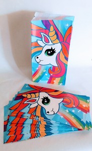 unicorn party favor bags supplies treat loot lunch birthday gift paper