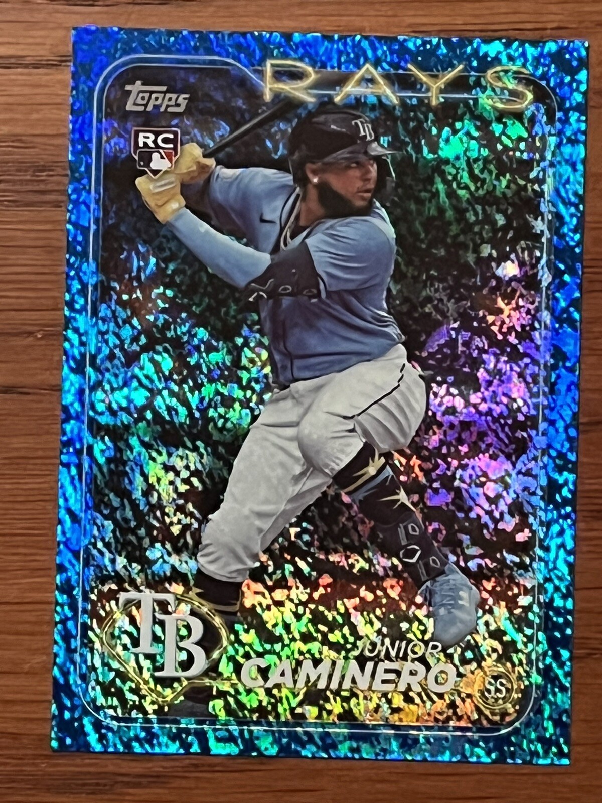 2024 Topps Series 2-JUNIOR CAMINERO-Blue Foil /999 RC SP #628: Tampa Bay Rays