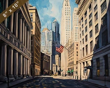 Historic Wall Street buildings oil painting 8x10 Print 9.33.51AM 8.47.39PM