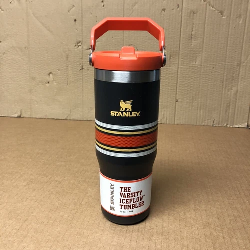 Stanley Cup Tumbler 30 oz IceFlow The Varsity Collection Stripe Black Mesh-image