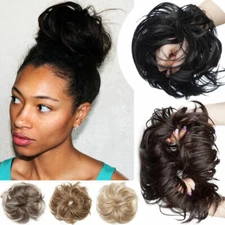 Curly Rose Bun Scrunchie Ponytail Hair Extension Large Thick Messy Bun Updo USA